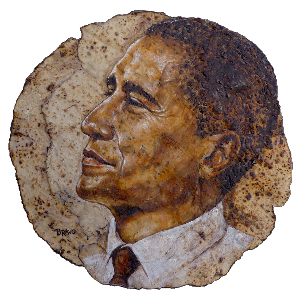 Tortilla Art: A Time For Hope (Barack Obama Portrait) by Joe Bravo