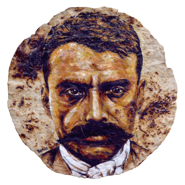 Tortilla Art: Zapata Portrait by Joe Bravo